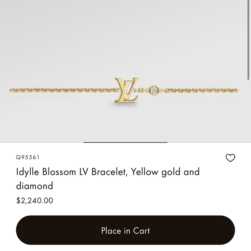 Authentic Idylle Blossom LV Bracelet, Yellow gold and diamond